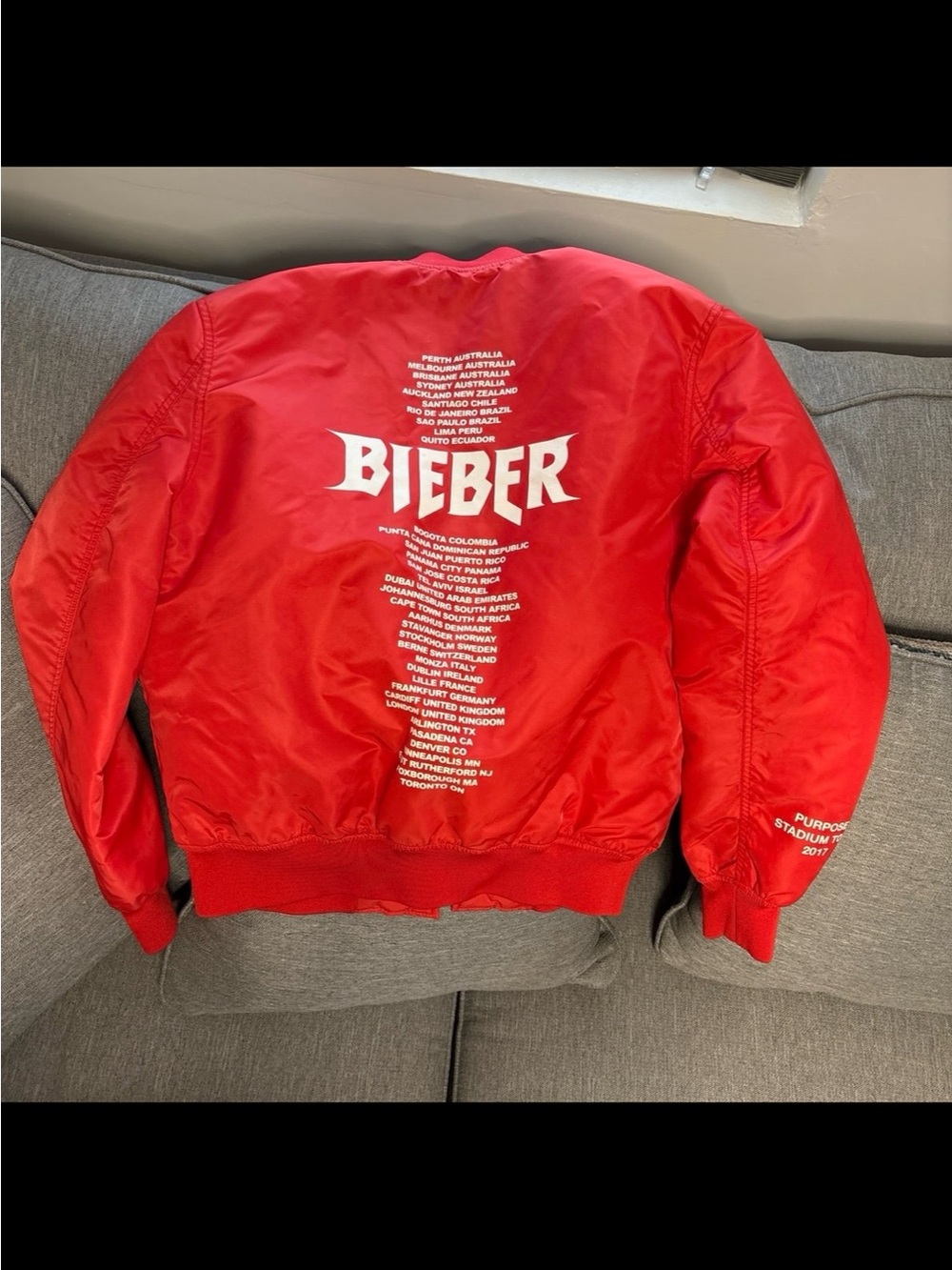 Red Graphic Bomber Jacket